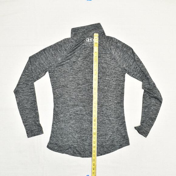 Under Armour Women's 1/4 Zip Sweatshirt Loose Heatgear Polyester Gray Size M - Picture 5 of 8
